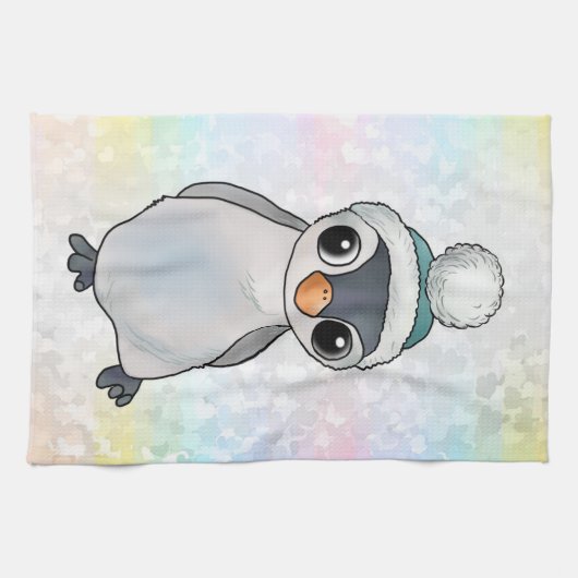 Pinguin mit Mütze Geschirrtuch (Horizontal)