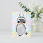 Pinguin mit Mütze Postkarte (Stehend Vorderseite)