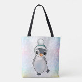 Pinguin mit Mütze Tasche (Rückseite)