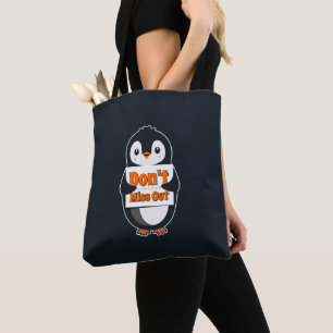 Pinguin mit Nicht Verpassen Schild Tasche