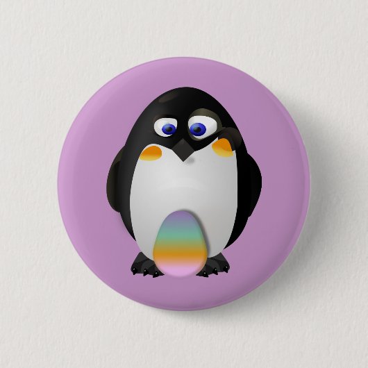 Pinguin mit Osterei Button (Vorderseite)
