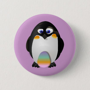 Pinguin mit Osterei Button