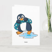 Pinguin mit Rettungsring Karte (Rückseite)