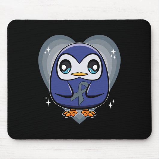 Pinguin mit Ribbon-Welt Dyslexie Bewusstsein Mousepad (Vorne)