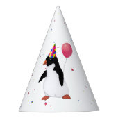 Pinguin mit rosa Ballon Partyhütchen (Vorderseite)