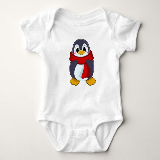 Pinguin mit Scarf Baby Strampler (Vorderseite)