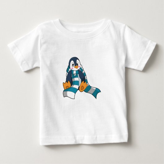 Pinguin mit Scarf Baby T-shirt (Vorderseite)