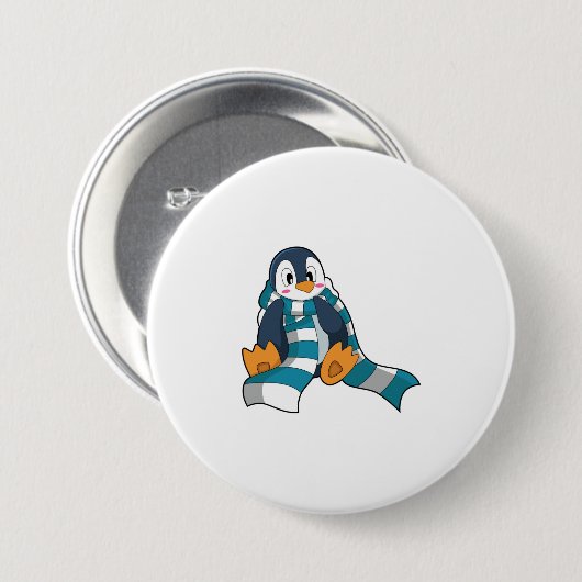 Pinguin mit Scarf Button (Vorne & Hinten)