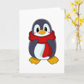 Pinguin mit Scarf Karte (Gelbe Blume)