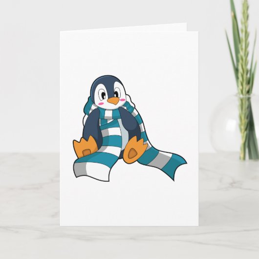 Pinguin mit Scarf Karte (Vorderseite)