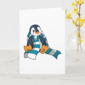 Pinguin mit Scarf Karte (Gelbe Blume)