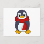 Pinguin mit Scarf Postkarte (Vorderseite)