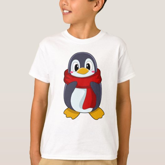 Pinguin mit Scarf T-Shirt (Vorderseite)