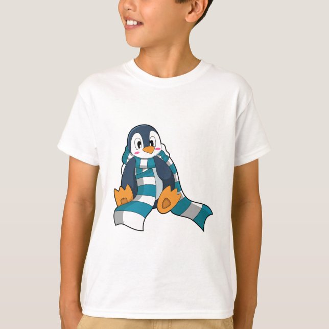 Pinguin mit Scarf T-Shirt (Vorderseite)
