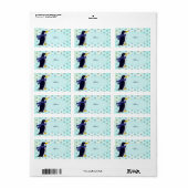 Pinguin mit Schal Adressaufkleber (Vorne)