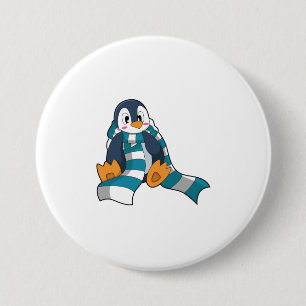 Pinguin mit Schal Button