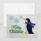 Pinguin mit Schal Postkarte (Vorne/Hinten)