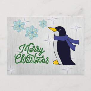 Pinguin mit Schal Postkarte