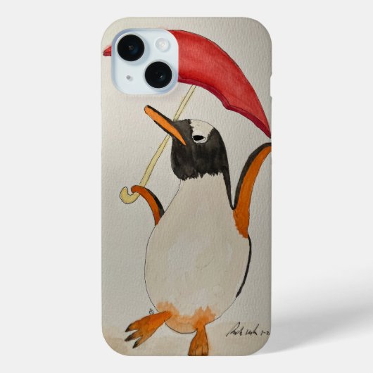 Pinguin mit Schirm Case-Mate iPhone Hülle (Rückseite)