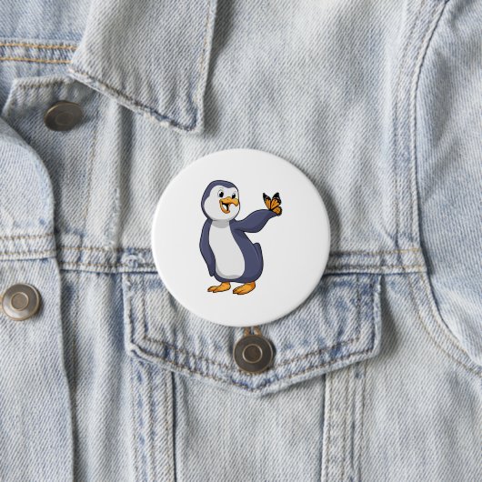 Pinguin mit Schmetterling Button (Beispiel)