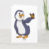 Pinguin mit Schmetterling Karte (Rückseite)
