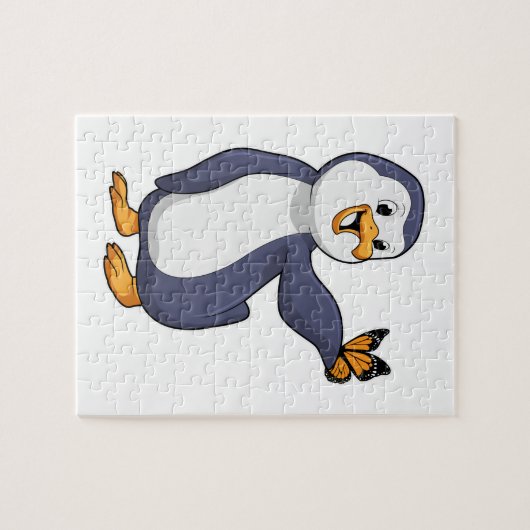 Pinguin mit Schmetterling Puzzle (Horizontal)