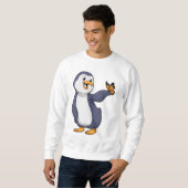 Pinguin mit Schmetterling Sweatshirt (Vorne ganz)