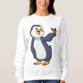 Pinguin mit Schmetterling Sweatshirt (Vorderseite)