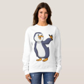 Pinguin mit Schmetterling Sweatshirt (Vorne ganz)