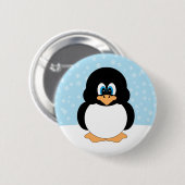 Pinguin mit Schneeflocke-Knopf Button (Vorne & Hinten)