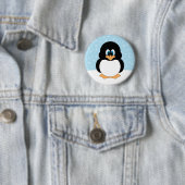 Pinguin mit Schneeflocke-Knopf Button (Beispiel)
