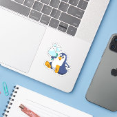 Pinguin mit Seifenblasen.PNG Aufkleber (Laptop mit iPhone)