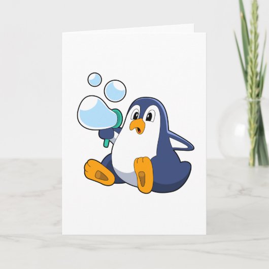 Pinguin mit Seifenblasen.PNG Karte (Vorderseite)