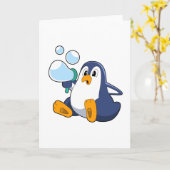 Pinguin mit Seifenblasen.PNG Karte (Gelbe Blume)