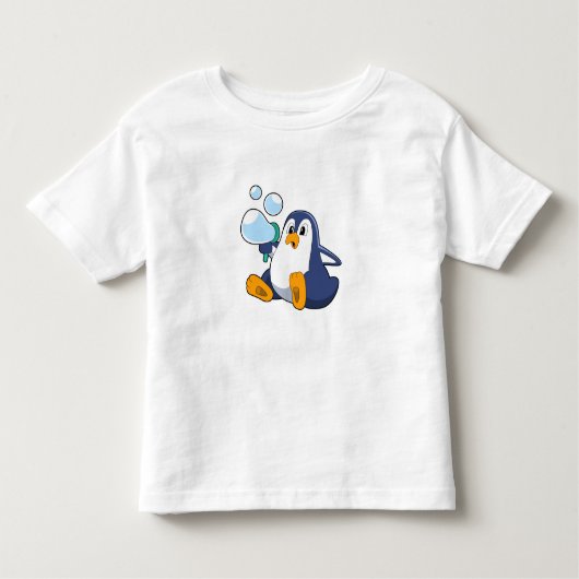 Pinguin mit Seifenblasen.PNG Kleinkind T-shirt (Vorderseite)