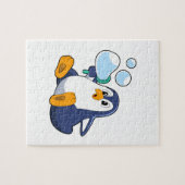 Pinguin mit Seifenblasen.PNG Puzzle (Horizontal)