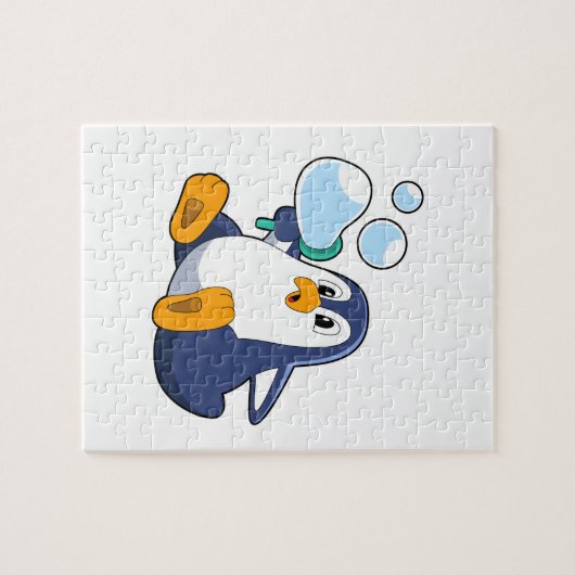 Pinguin mit Seifenblasen.PNG Puzzle (Horizontal)