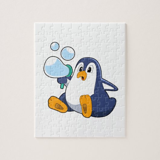 Pinguin mit Seifenblasen.PNG Puzzle (Vertikal)