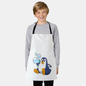 Pinguin mit Seifenblasen.PNG Schürze (Getragen)