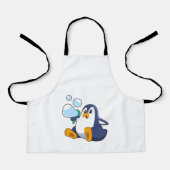 Pinguin mit Seifenblasen.PNG Schürze (Vorderseite)