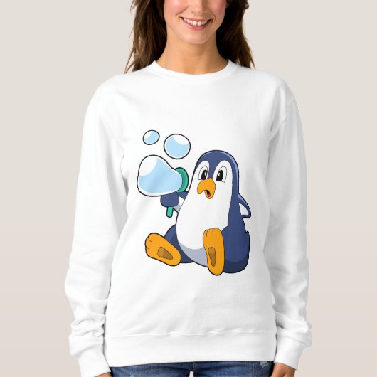 Pinguin mit Seifenblasen.PNG Sweatshirt (Vorderseite)
