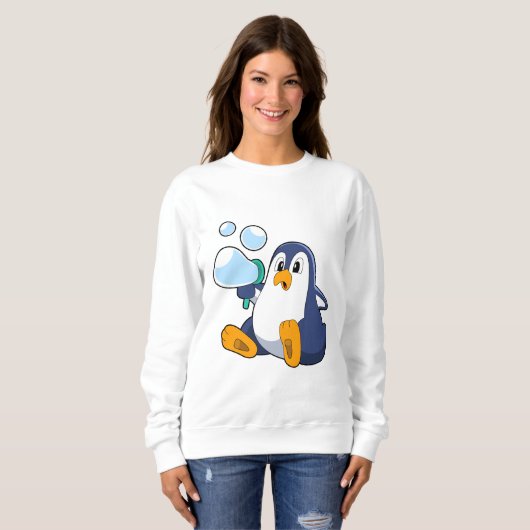 Pinguin mit Seifenblasen.PNG Sweatshirt (Vorne ganz)
