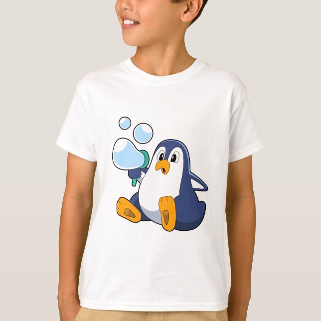 Pinguin mit Seifenblasen.PNG T-Shirt (Vorderseite)