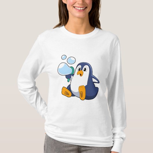 Pinguin mit Seifenblasen.PNG T-Shirt (Vorderseite)