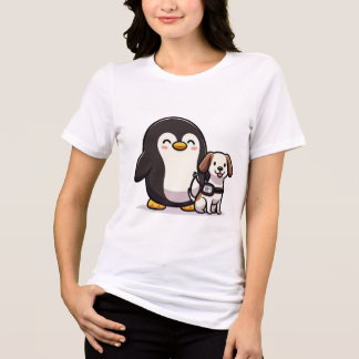 Pinguin mit Service Dog Tri-Blend Shirt