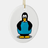 Pinguin mit Shirt Keramik Ornament (Rechts)