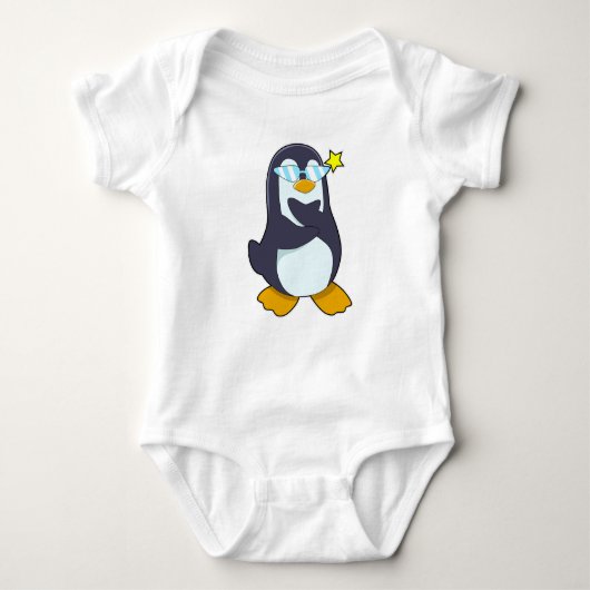 Pinguin mit Sonnenbrille Baby Strampler (Vorderseite)