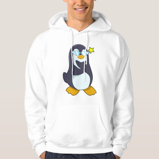 Pinguin mit Sonnenbrille Hoodie (Vorderseite)
