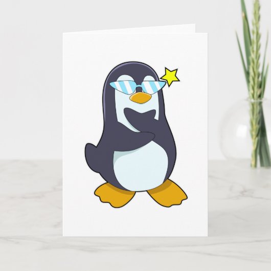 Pinguin mit Sonnenbrille Karte (Vorderseite)