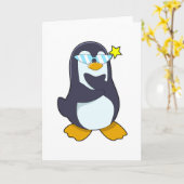 Pinguin mit Sonnenbrille Karte (Gelbe Blume)